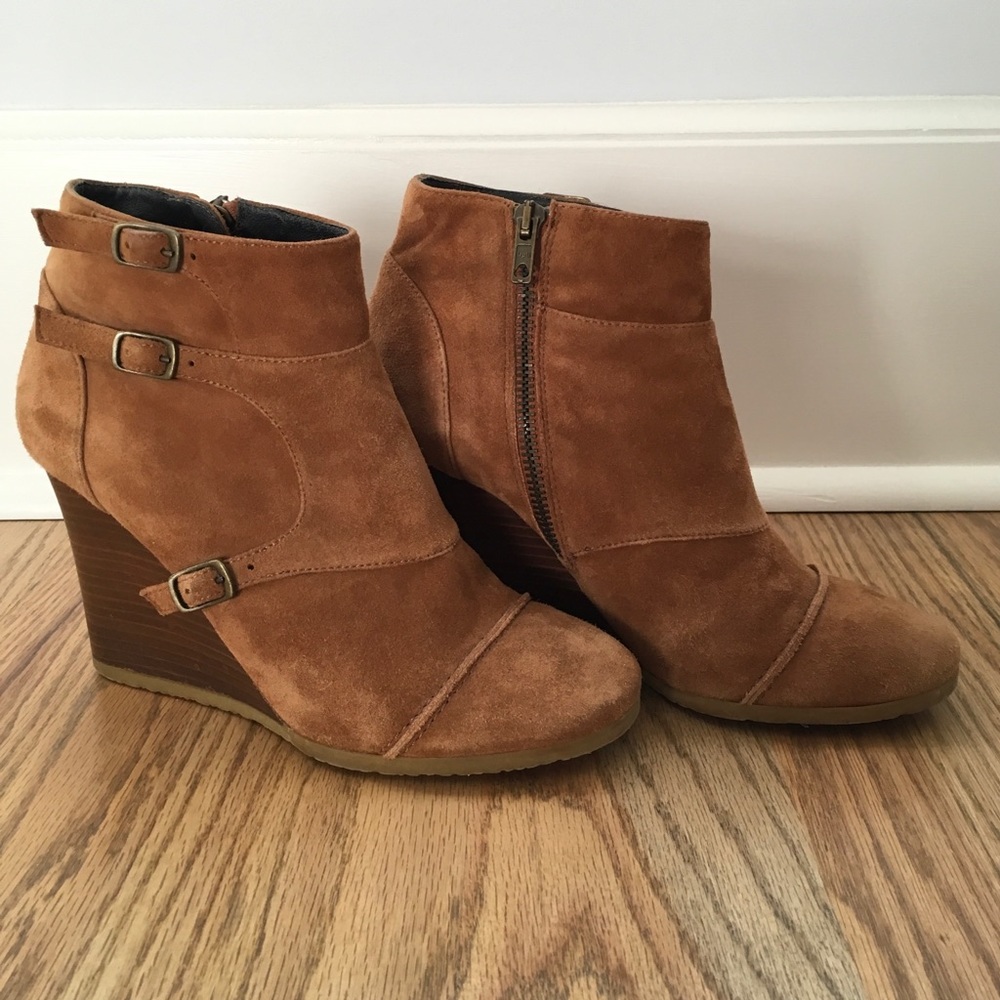J.Crew Cognac Wedge Bootie